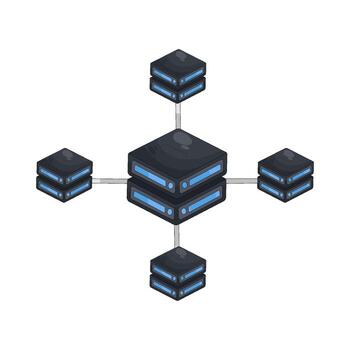 Data server network illustration vector
