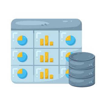 datos analítica tablero con base de datos ilustración vector