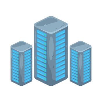 illustration of data center servers vector