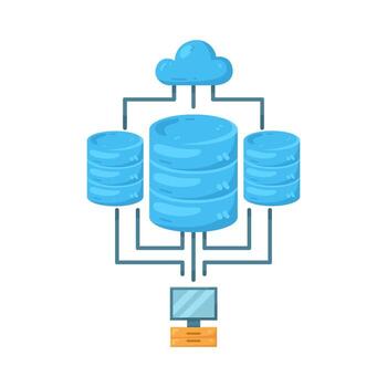 nube base de datos servidor ilustración vector