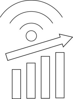 rising graph icon and wifi icon with white background vector