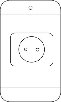 smartphone icon and power socket icon with white background vector