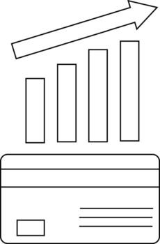 rising graph icon and ATM card icon with white background vector