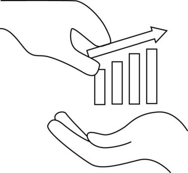 pedir y dar icono con creciente grafico con blanco antecedentes vector