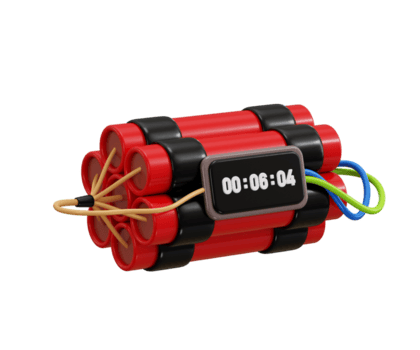 dinamite bomba con orologio Timer icona 3d rendere concetto di dinamite bastoni e detonatore con fusibile icona per gioco icona illustrazione png