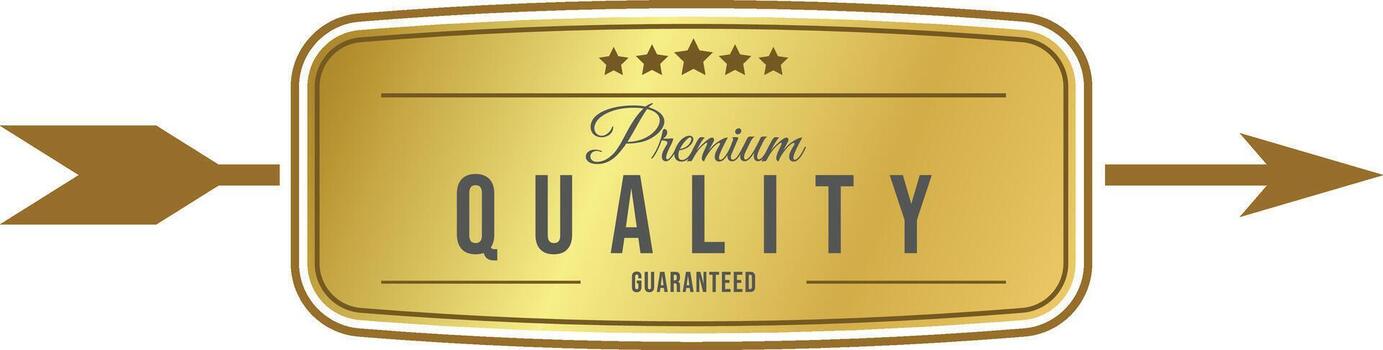 Premium quality golden badge template vector