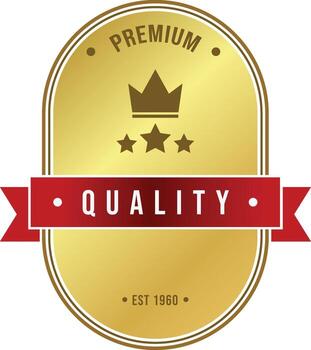 Golden badge template vector