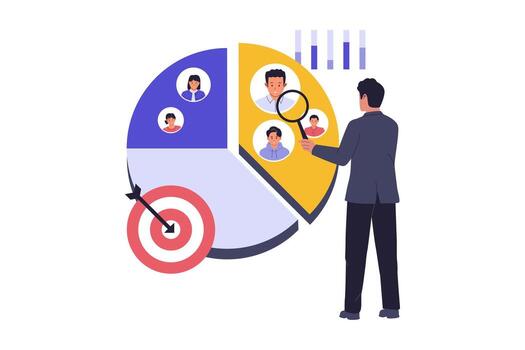 márketing segmentación y audiencia focalización vector