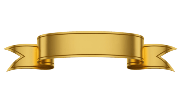 d'oro nastro bandiera isolato su trasparente sfondo, Perfetto per aggiungendo un' toccare di eleganza e raffinatezza per il tuo design progetti con alleviare png