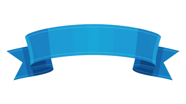 un' blu bandiera con un' trasparente sfondo, Perfetto per aggiungendo testo o grafica per il tuo disegni, isolato su trasparente sfondo png