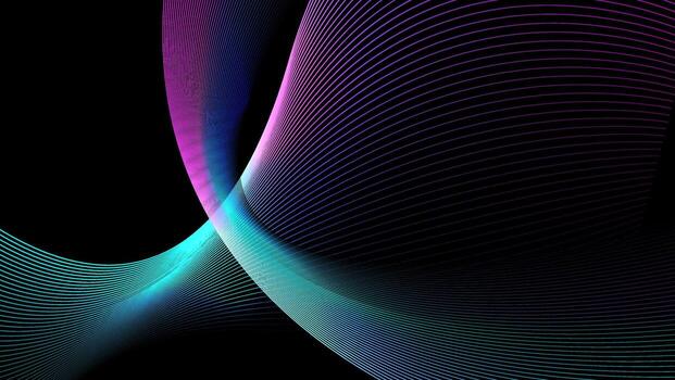 gradient wavy lines abstract background with neon light, technology background vector
