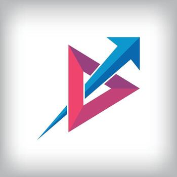 A unique play sign technology and upward arrow logo design. It features a simple design style and is suitable for businesses. vector