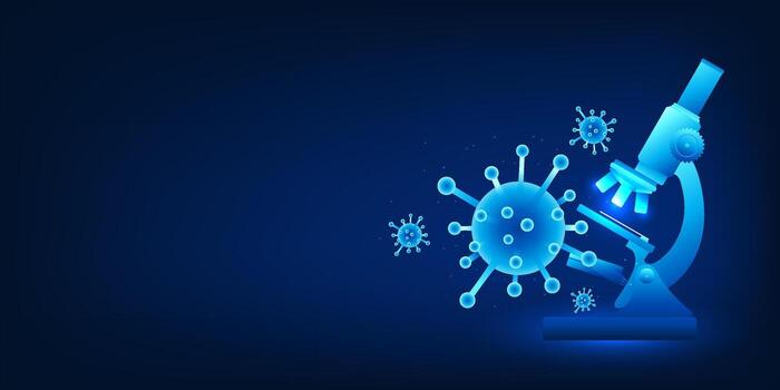 Microscope and viruses illustration vector