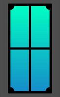 un pulcro gráfico vitrinas un moderno ventana diseño con un vibrante turquesa a azul degradado llenar, enmarcado por un negrita negro borde, adecuado para varios creativo proyectos y diseños vector