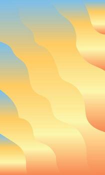Serene Sunset Hues Abstract Gradient Background with Smooth Wavy Forms, Calming Orange and Blue Palette for Peaceful Design vector