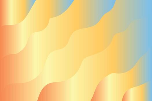 sereno puesta de sol matices resumen degradado antecedentes con suave, fluido olas de calentar amarillo y frio azul vector