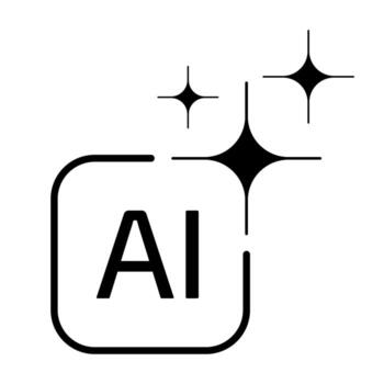 Sparkling AI logo or symrepresenting artificial intelligence vector