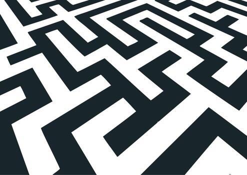 Complex labyrinth pattern creating a challenging maze puzzle vector