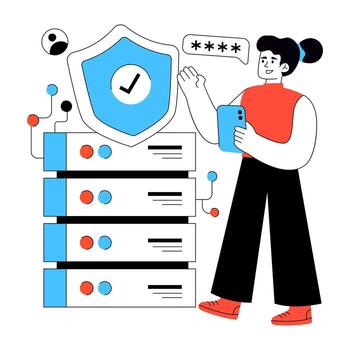 un diseño de servidor seguridad vector