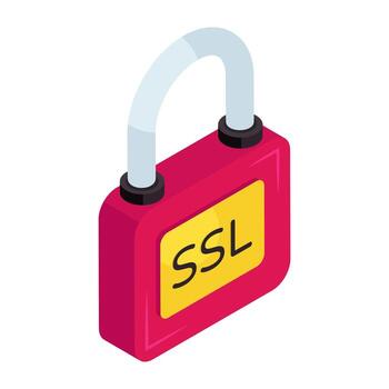 SSL security lock icon illustration vector