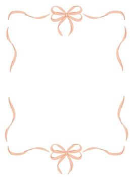 Delicate frame with pink bows in a simple flat style vector
