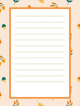 Page template for a diary or notes with an autumn theme in a simple flat style vector