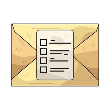 Envelope with checklist vector