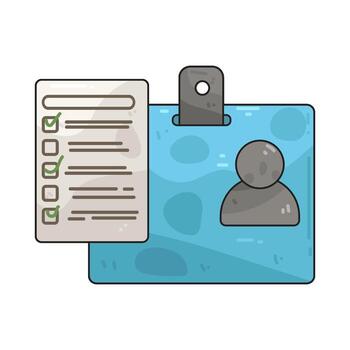 Identification badge and checklist illustration vector