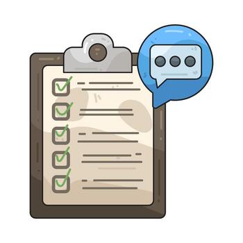Checklist with speech bubble icon vector