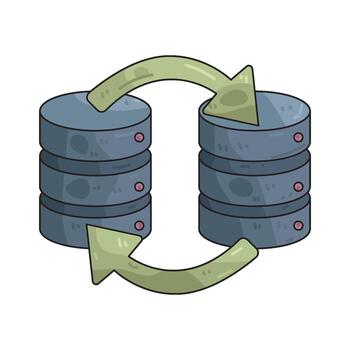 Data transfer illustration with arrows vector