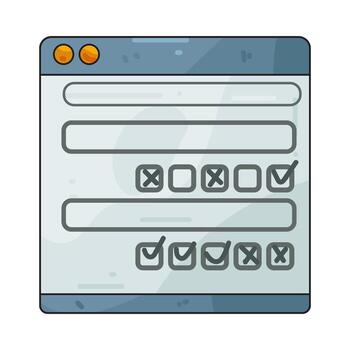 Web form illustration with checkboxes vector