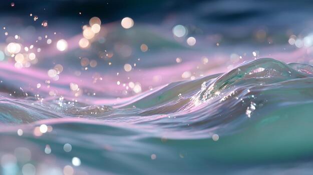 Captivating ripples create mesmerizing patterns on the surface of the water during golden hour photo