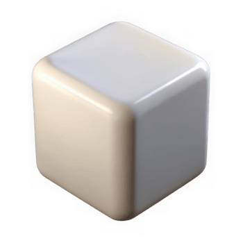 3d framställa av en slät vit kub med avrundad hörn på transparent bakgrund png