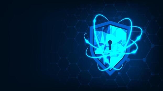 Digital shield icon for cybersecurity vector