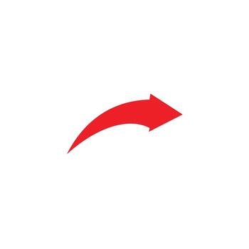 Red Curved Arrow Isolated on White Background 3D Directional Symbol for UI and Infographics vector