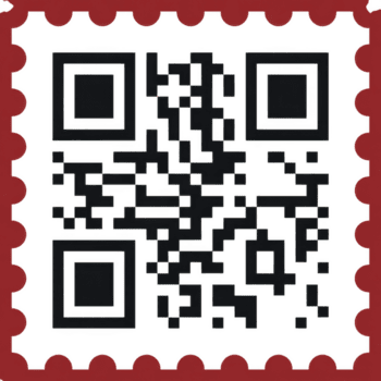 oscuro rojo bordeado qr código modelo con negro cuadrado elementos para digital información transferir png