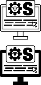 Operating System Icons. Black and White Illustrations. Software Complex That Manages Computer Hardware Resources and Provides User Interaction with the Device. Information Technology Concept vector
