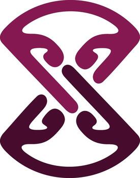 Abstract Geometric Symbol with Interlocking Curves in Purple Ideal for Branding and Visual Identity vector