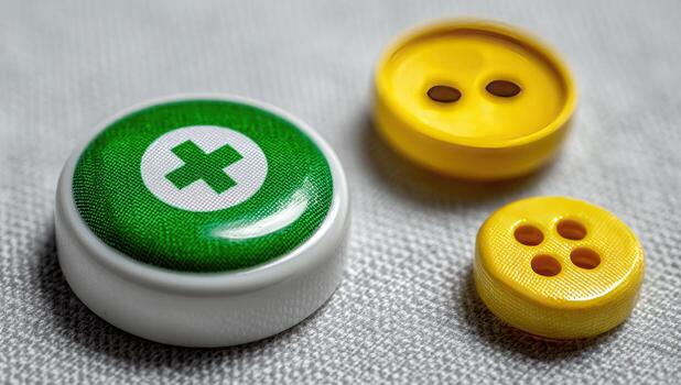 A button with a cross on it photo