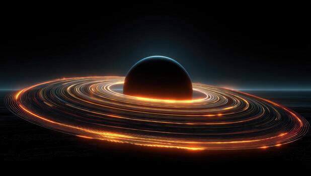 An image of a ring with a black object in the center photo