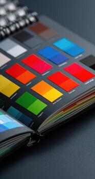 A book with a color palette on it photo