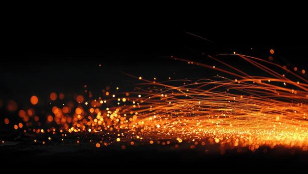 un Chispa - chispear de chispas en un negro antecedentes foto