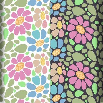 Floral abstract pattern set. Primitive art. Pattern element. T shorts design. Textile design. vector