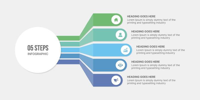 Circle Infographic Template Design With 5 Steps, Process Workflow Diagram vector