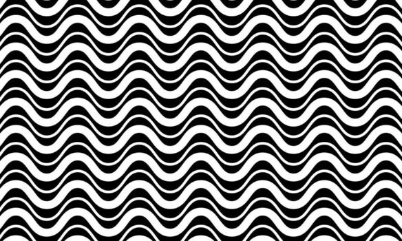sin costura horizontal ondulado línea modelo en negro y blanco. esta óptico estilo ilusión diseño. vector