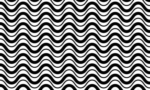 sin costura horizontal ondulado línea modelo en negro y blanco. caracteristicas atrevido, con curvas, repitiendo líneas. vector