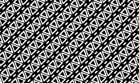 Geometric triangle diagonal pattern with bold black lines. tribal element background. vector