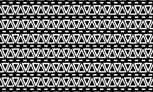 Geometric triangle horizontal pattern with bold black lines. ethnic abstract background. vector