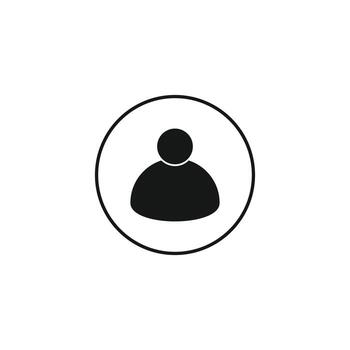 Man silhouette in circle . User profile icon, modern avatar symbol for apps, websites, and user interface design vector