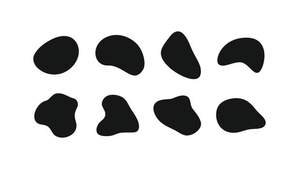 Abstract liquid blob shapes set. Modern, organic design elements perfect for backgrounds, logos, and creative graphic projects. Features fluid, irregular forms vector